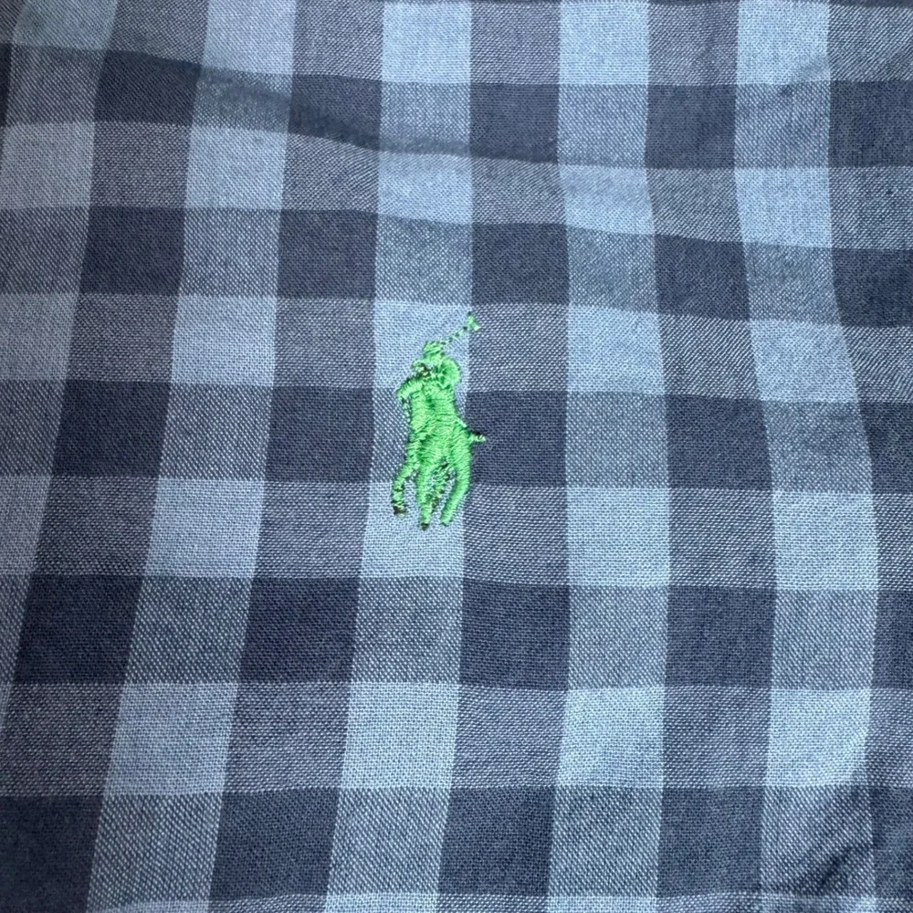 NWT Ralph Lauren Kids Boys M 10-12 Blue Gingham‎ Short Sleeve Button Down Shirt